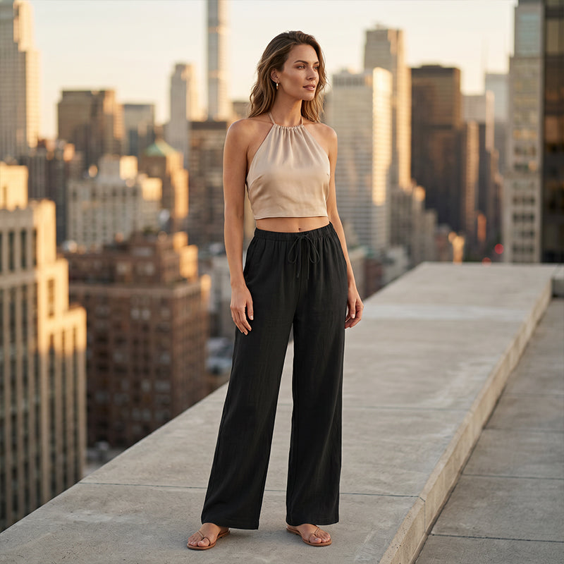 🔥New Arrivals & Special Offers-Women's Casual Wide-Leg Drawstring Pants