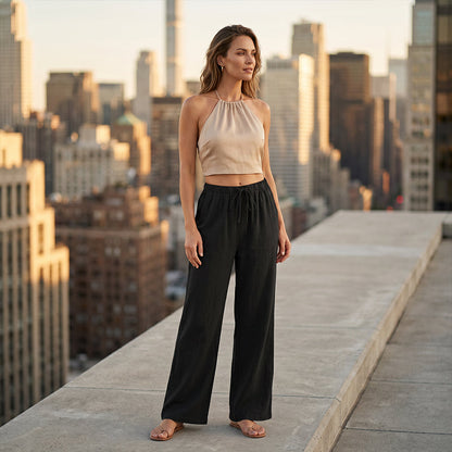🔥New Arrivals & Special Offers-Women's Casual Wide-Leg Drawstring Pants