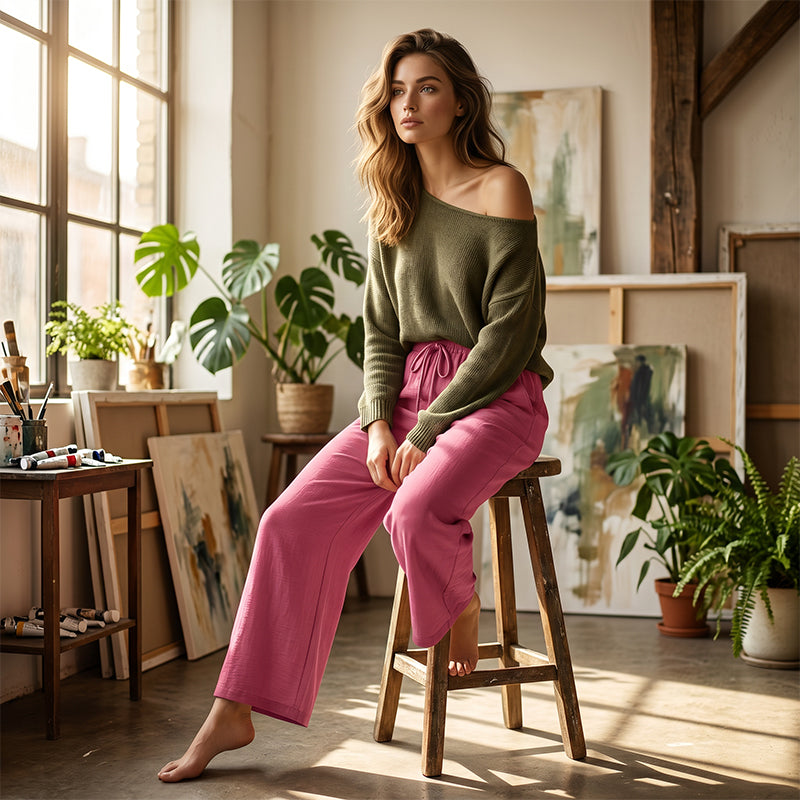 🔥New Arrivals & Special Offers-Women's Casual Wide-Leg Drawstring Pants