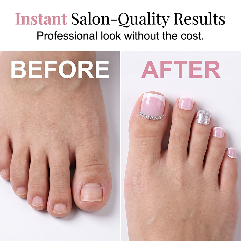 ⌛Limited-Time Offer-Elegant Pink French Press on Toenails