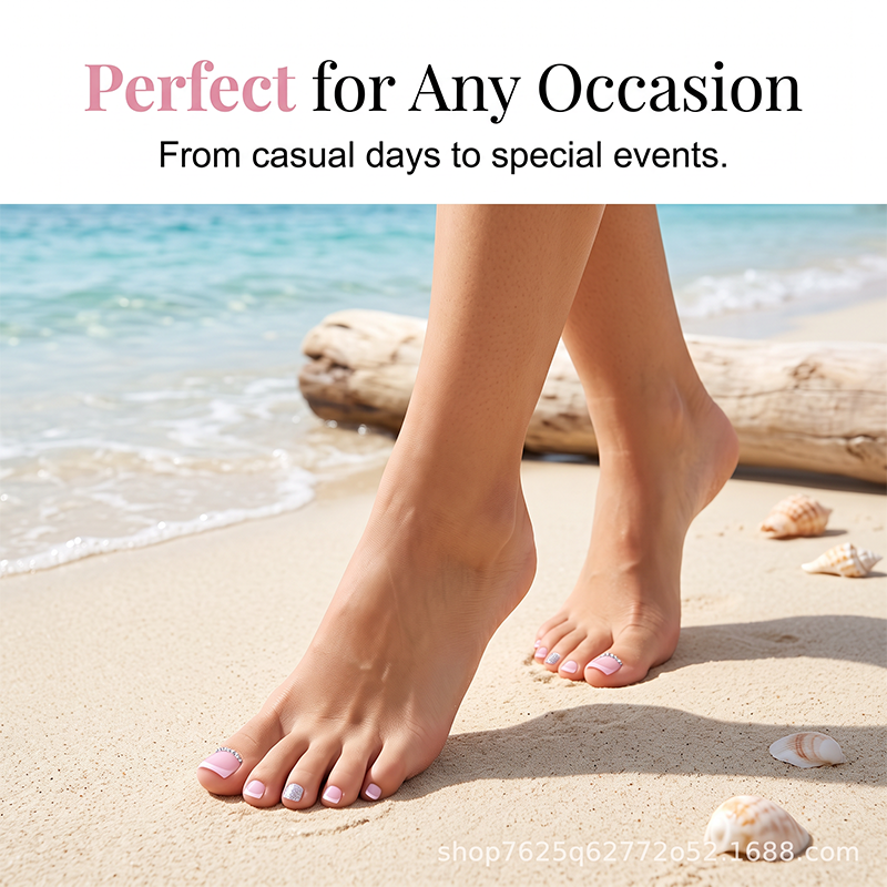 ⌛Limited-Time Offer-Elegant Pink French Press on Toenails