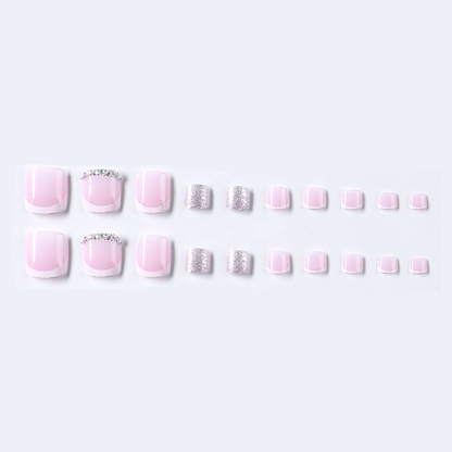 ⌛Limited-Time Offer-Elegant Pink French Press on Toenails