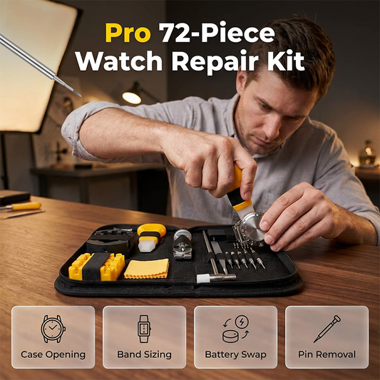 🔥⌚ Stop paying $50 for a simple strap swap. This 72-piece kit does it ALL – band changes, link adjustments, even back removal. No scratches. No fuss. 😎🔧