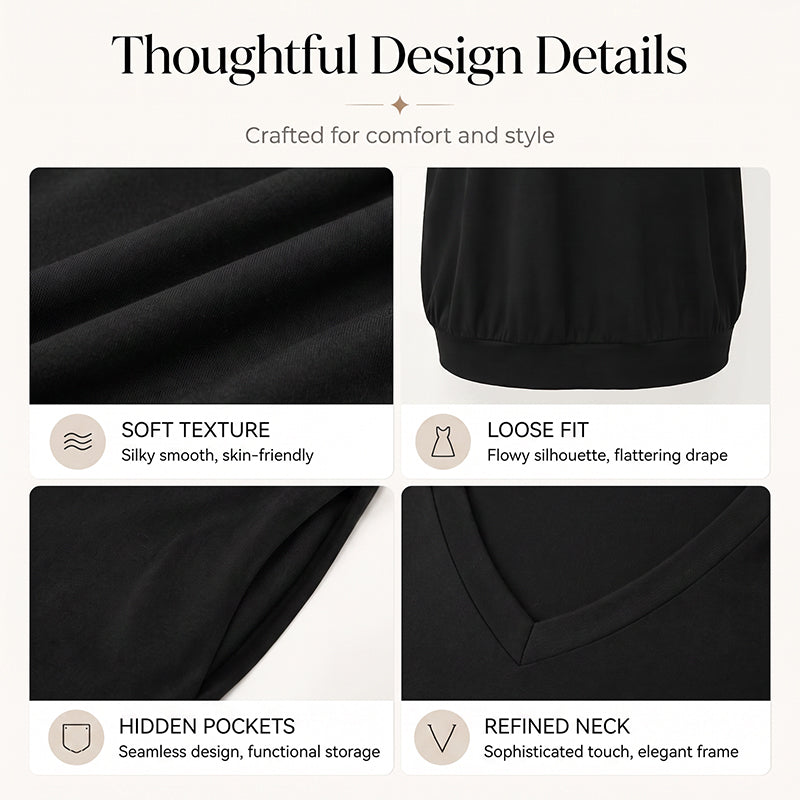 ⌛Limited-Time Offer-Women's Plus Size V-Neck T-Shirt Dress