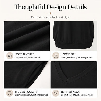 ⌛Limited-Time Offer-Women's Plus Size V-Neck T-Shirt Dress