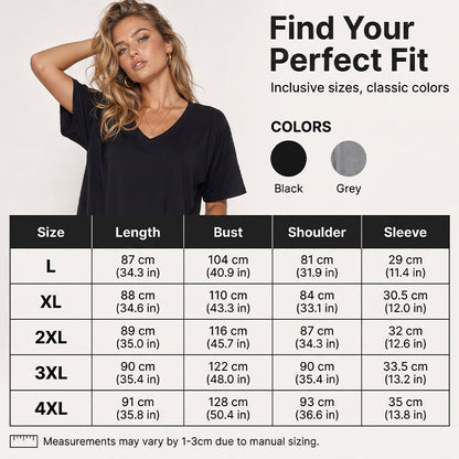 ⌛Limited-Time Offer-Women's Plus Size V-Neck T-Shirt Dress