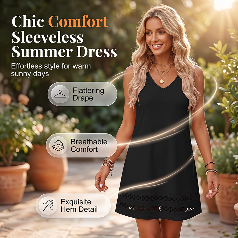 ⌛Limited-Time Offer-Women's Casual Sleeveless V-Neck Dress