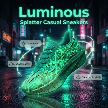 📢📢50% OFF !! ⏰Glow-in-the-Dark Splatter Print Casual Sneakers