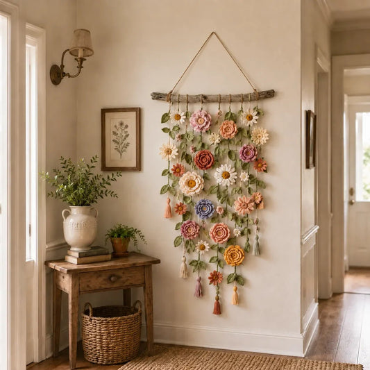⏳🌸LAST DAY SALE 60% OFF⚡50K+ SOLD💕💮Crochet Flower Wall Hanging Decor🖼️