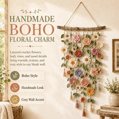 ⏳🌸LAST DAY SALE 60% OFF⚡50K+ SOLD💕💮Crochet Flower Wall Hanging Decor🖼️