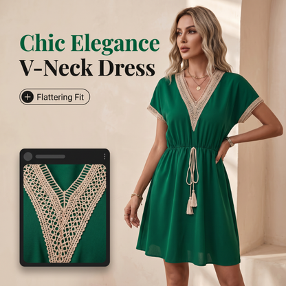 ⌛Limited-Time Offer-Women's Boho Lace V-Neck Dress
