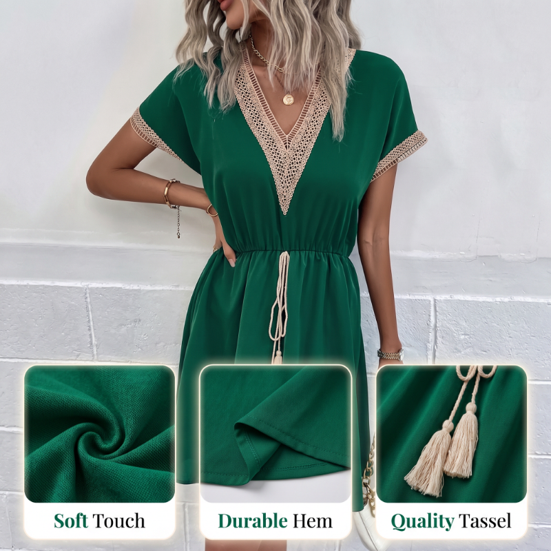 ⌛Limited-Time Offer-Women's Boho Lace V-Neck Dress