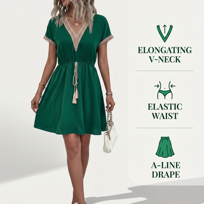 ⌛Limited-Time Offer-Women's Boho Lace V-Neck Dress
