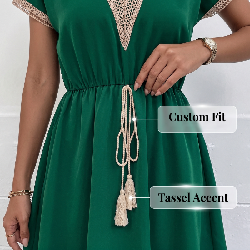 ⌛Limited-Time Offer-Women's Boho Lace V-Neck Dress