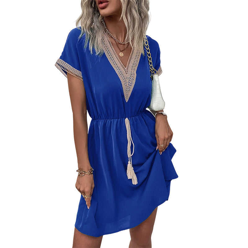 ⌛Limited-Time Offer-Women's Boho Lace V-Neck Dress