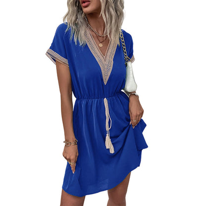 ⌛Limited-Time Offer-Women's Boho Lace V-Neck Dress