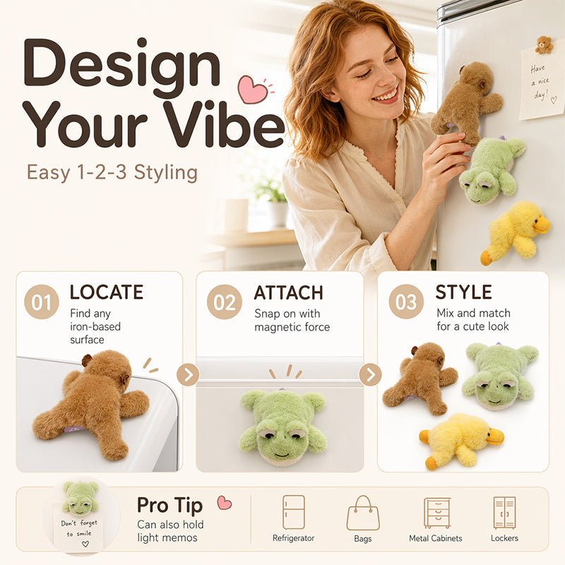 🧸 Last Day Special Price £9.78 ! 🧲 Lovely Plushie Fridge Magnet Doll – Premium Mink Velvet, Hidden Magnet, Perfect for Fridge, Laptop & Bags ✨