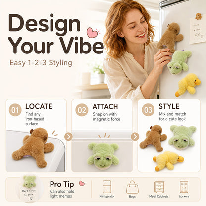 🧸 50% OFF NOW! 🧲 Lovely Plushie Fridge Magnet Doll – Premium Mink Velvet, Hidden Magnet, Perfect for Fridge, Laptop & Bags ✨