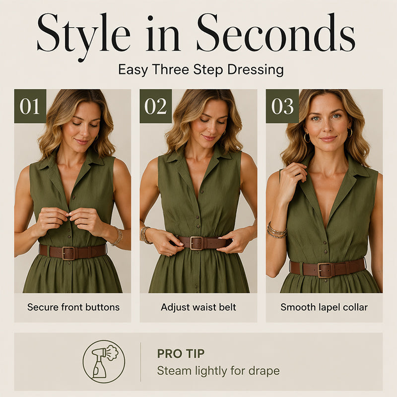 Waist-Defining Shirt Dress