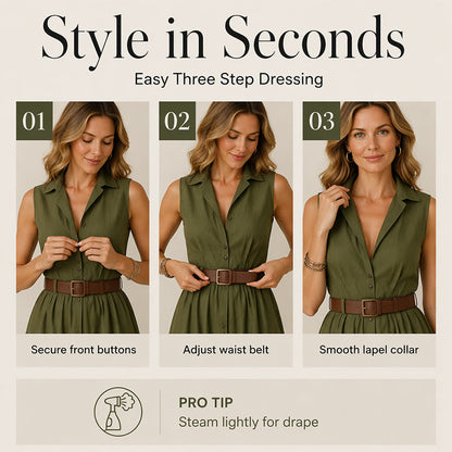 Waist-Defining Shirt Dress