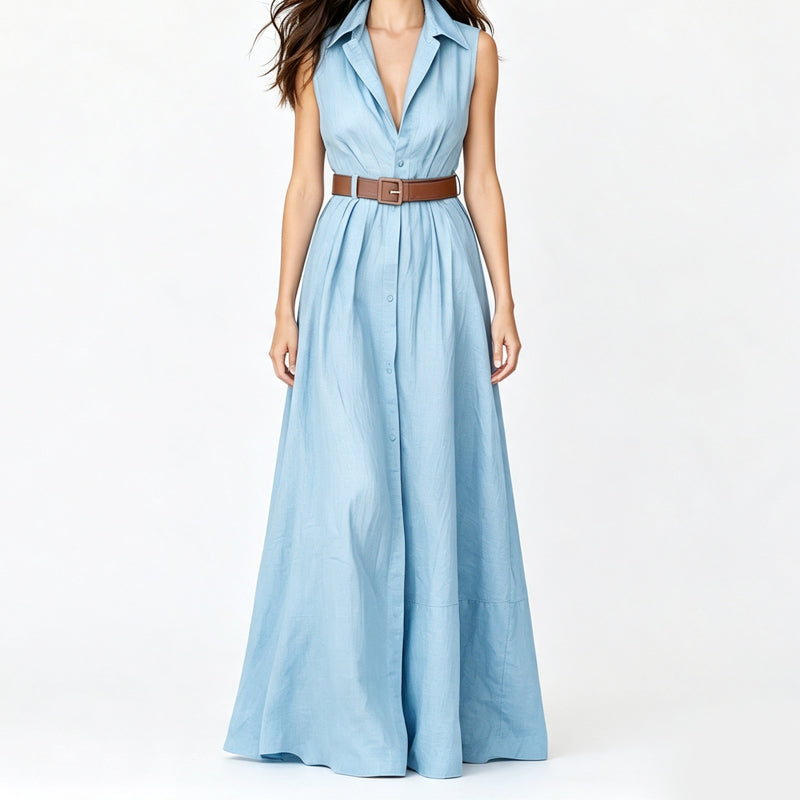 Waist-Defining Shirt Dress