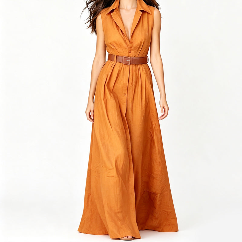Waist-Defining Shirt Dress