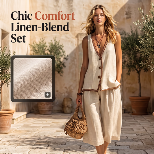 ⌛Limited-Time Offer-Women's Sleeveless V-Neck Top & Wide-Leg Pants Set