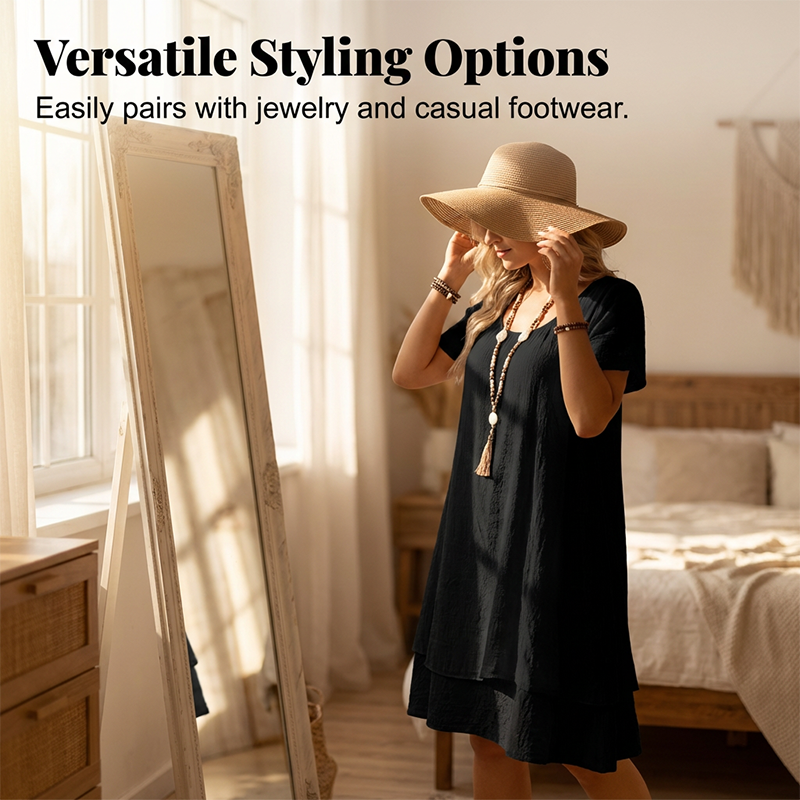 ⌛Limited-Time Offer-Women's Casual Loose Fit Short Sleeve Dress