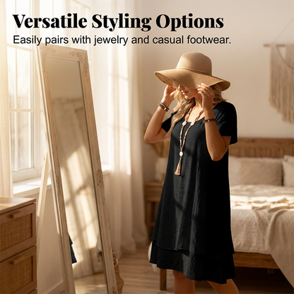 ⌛Limited-Time Offer-Women's Casual Loose Fit Short Sleeve Dress