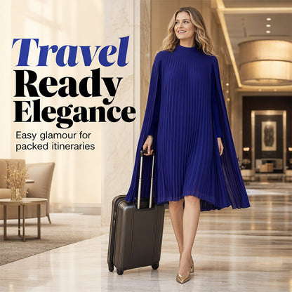⌛Limited-Time Offer-Women's Round-Neck Cape Sleeve Mini Dress