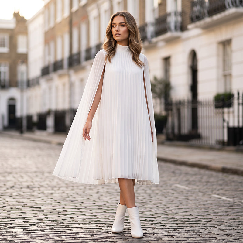 ⌛Limited-Time Offer-Women's Round-Neck Cape Sleeve Mini Dress