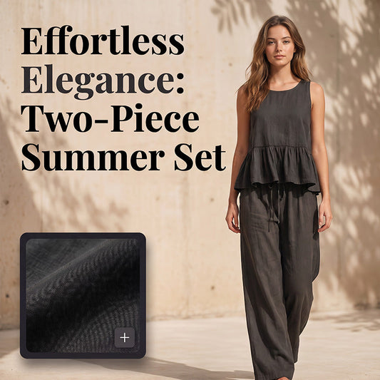 ⌛Limited-Time Offer-Women Casual Sleeveless Ruffle Top and Wide Leg Long Pants Set