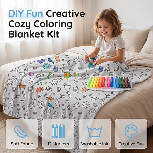⌛Limited-Time Offer-Creative Cozy Coloring Blanket Kit