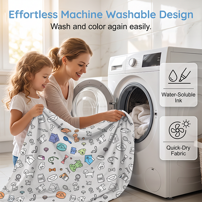 ⌛Limited-Time Offer-Creative Cozy Coloring Blanket Kit