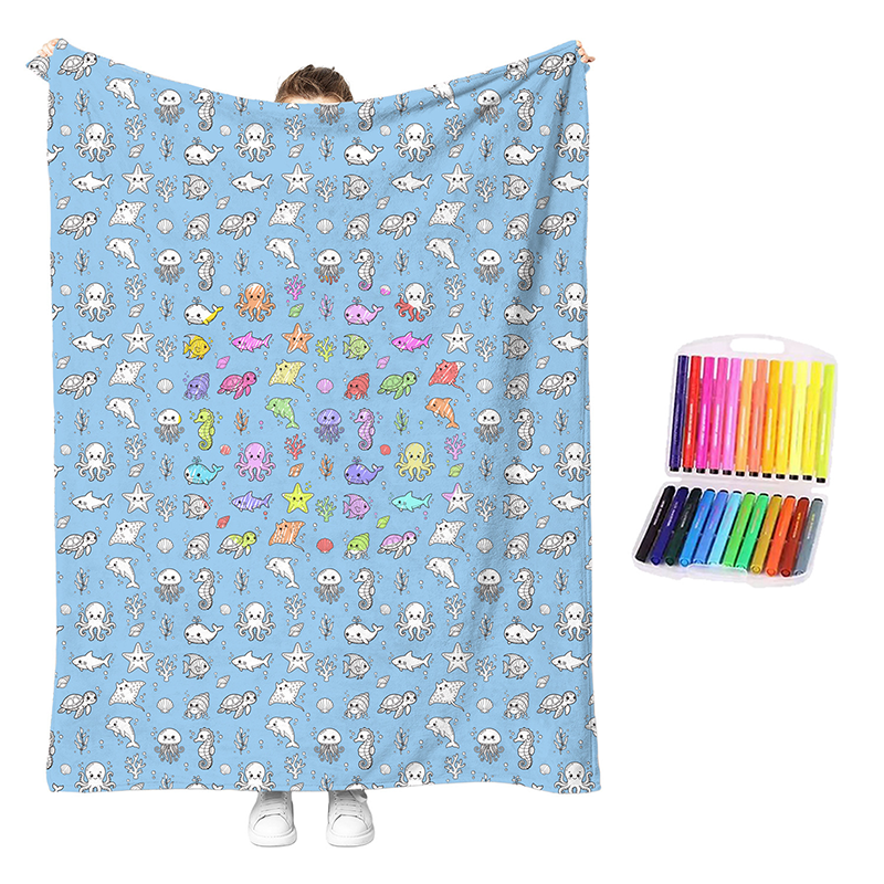 ⌛Limited-Time Offer-Creative Cozy Coloring Blanket Kit