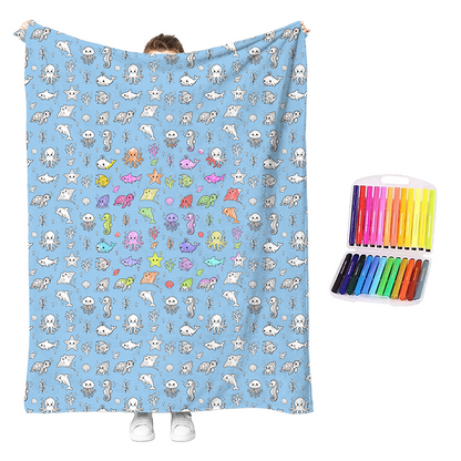 ⌛Limited-Time Offer-Creative Cozy Coloring Blanket Kit