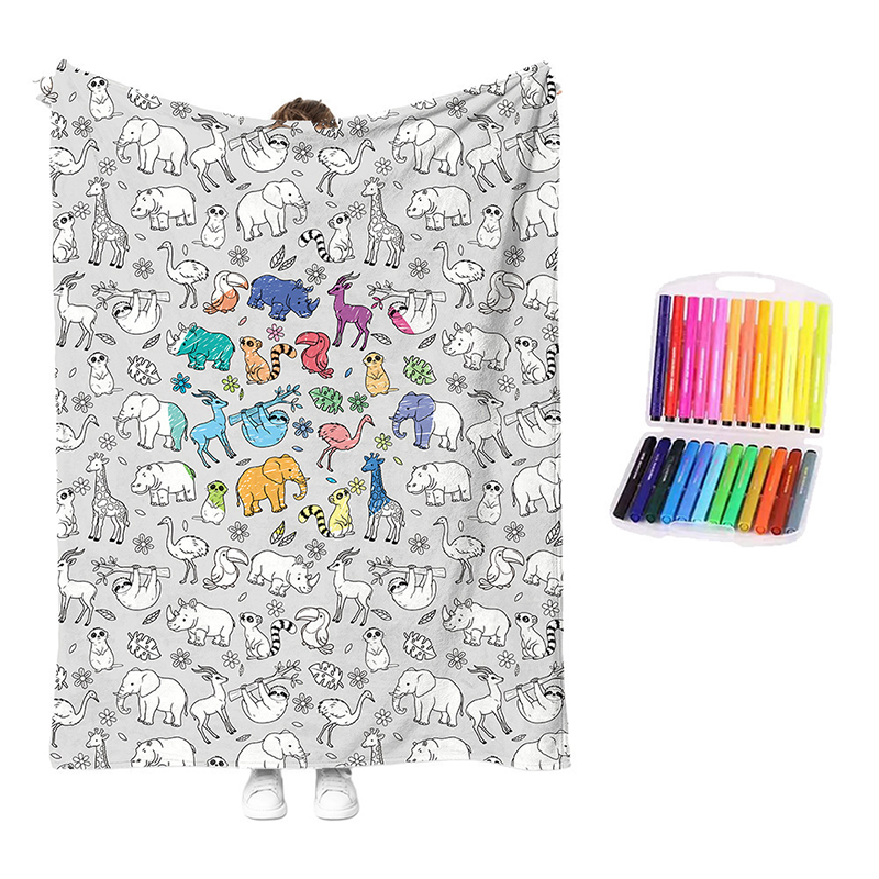 ⌛Limited-Time Offer-Creative Cozy Coloring Blanket Kit