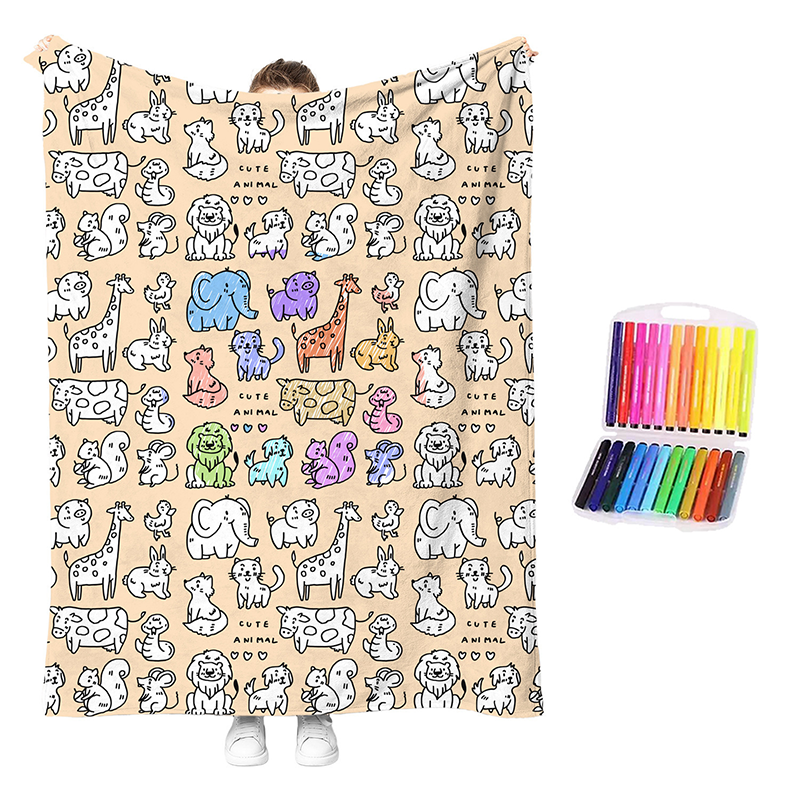 ⌛Limited-Time Offer-Creative Cozy Coloring Blanket Kit