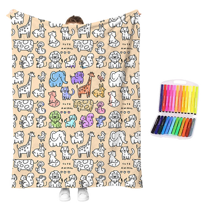 ⌛Limited-Time Offer-Creative Cozy Coloring Blanket Kit