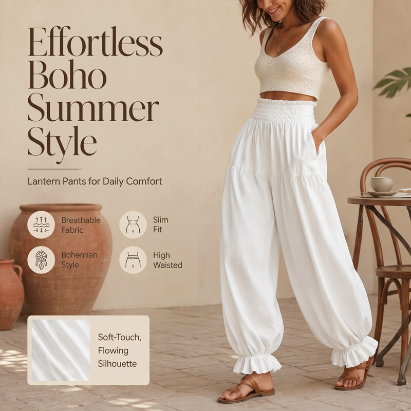 ⌛Limited-Time Offer-Women's Casual Ruffle Hem Lantern Pants
