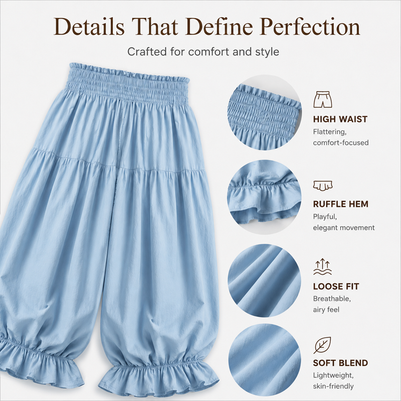 ⌛Limited-Time Offer-Women's Casual Ruffle Hem Lantern Pants
