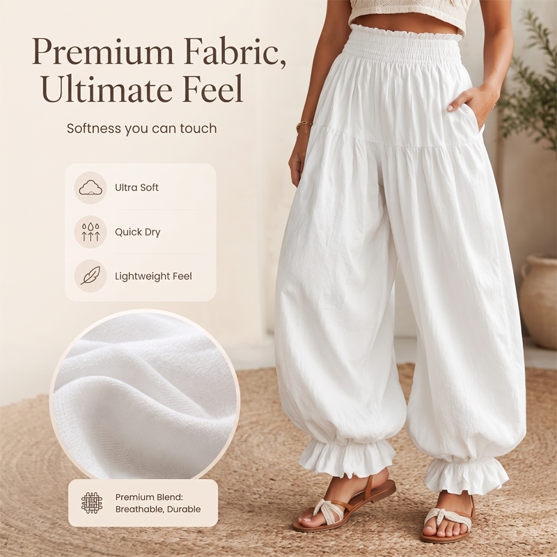 ⌛Limited-Time Offer-Women's Casual Ruffle Hem Lantern Pants