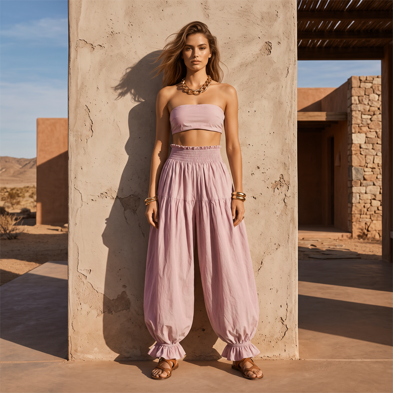 ⌛Limited-Time Offer-Women's Casual Ruffle Hem Lantern Pants