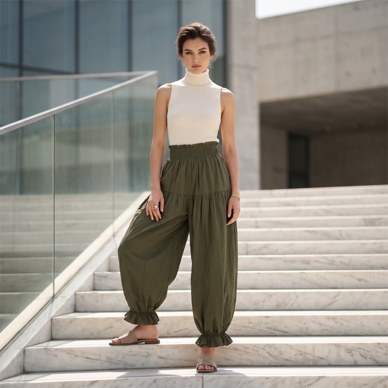 ⌛Limited-Time Offer-Women's Casual Ruffle Hem Lantern Pants