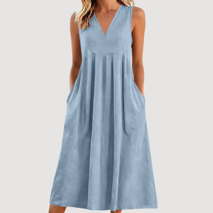🔥New Arrivals & Special Offers-Women's Casual V-Neck Sleeveless Midi Dress