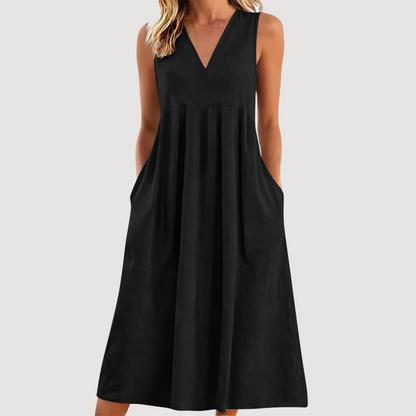 🔥New Arrivals & Special Offers-Women's Casual V-Neck Sleeveless Midi Dress