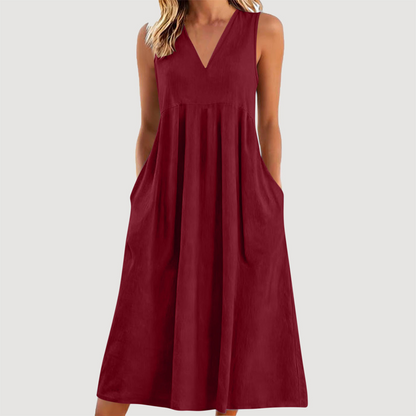 🔥New Arrivals & Special Offers-Women's Casual V-Neck Sleeveless Midi Dress
