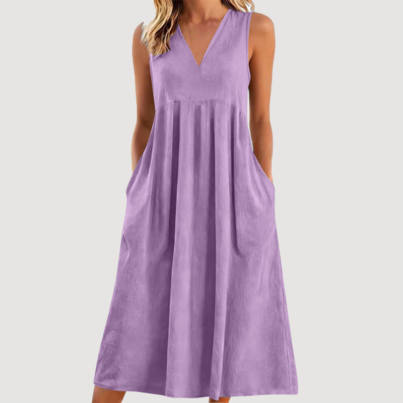 🔥New Arrivals & Special Offers-Women's Casual V-Neck Sleeveless Midi Dress