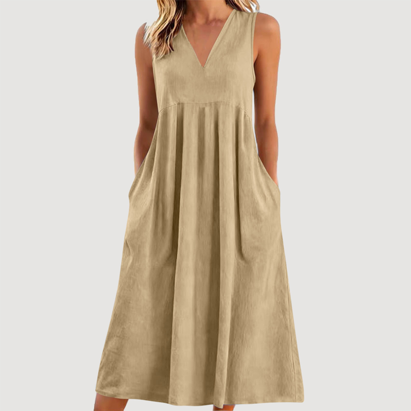 🔥New Arrivals & Special Offers-Women's Casual V-Neck Sleeveless Midi Dress