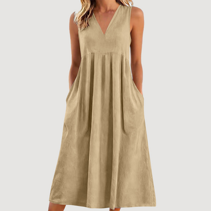 🔥New Arrivals & Special Offers-Women's Casual V-Neck Sleeveless Midi Dress